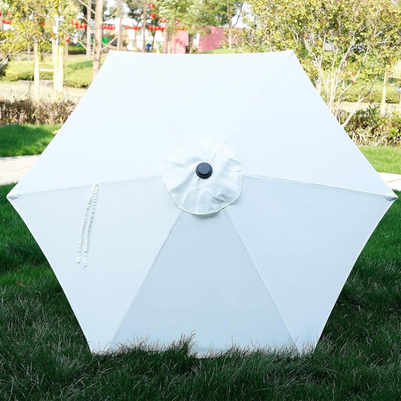 Blissun 7.5 ft Patio Umbrella, Yard Umbrella, Outdoor Market Umbrella with Push Button Tilt Crank (Creamy White) - Image 4